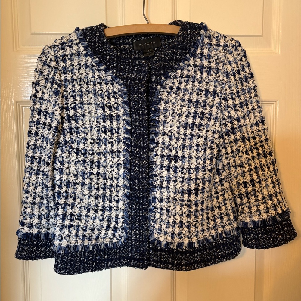 Navy Tweed St John Jacket